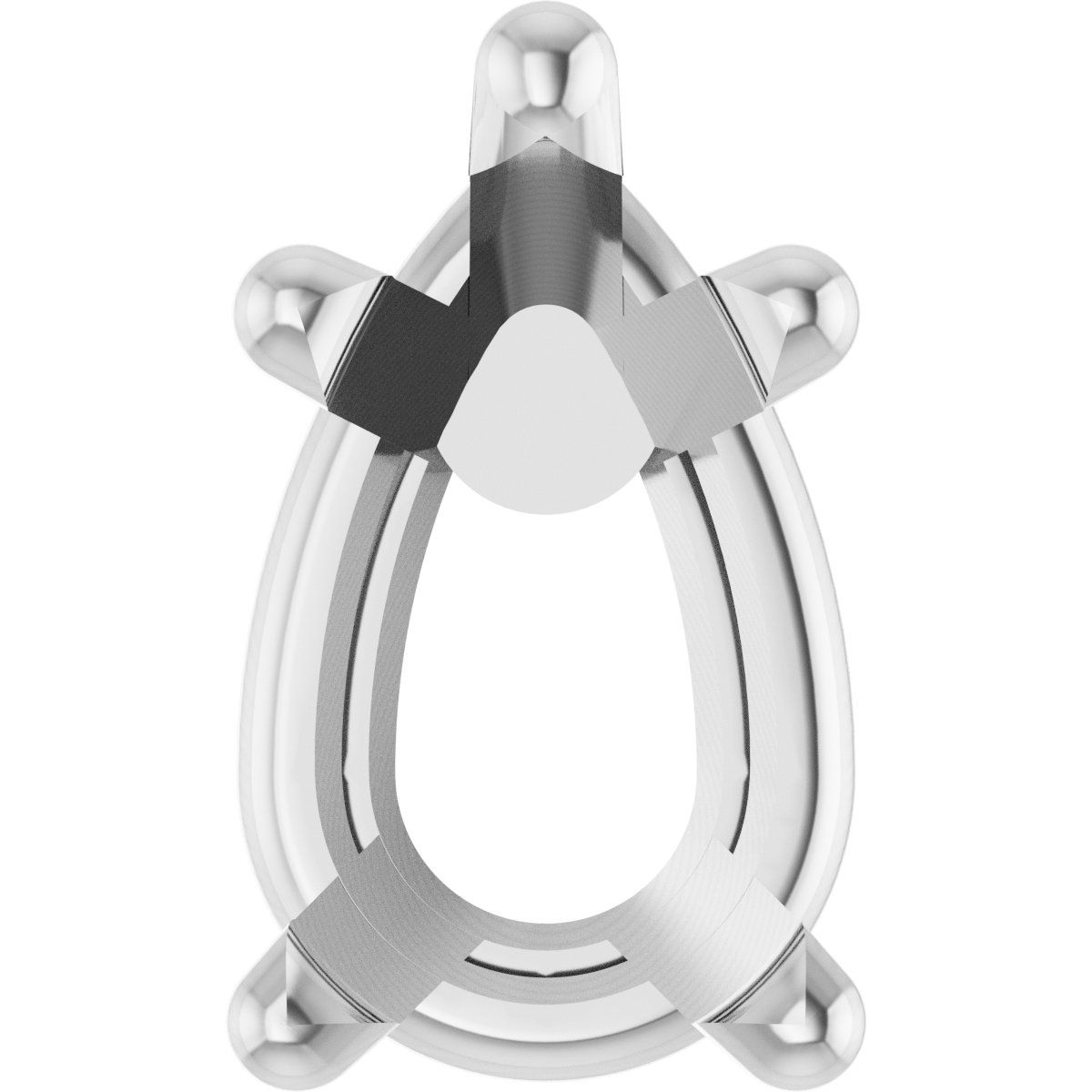 Pear 5-Prong Earring Setting