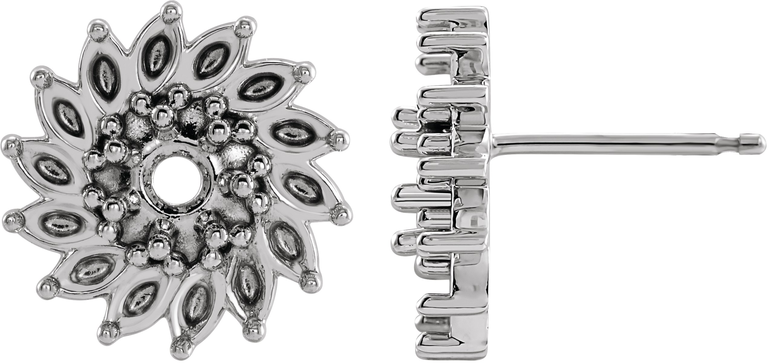 Round 7-Prong Halo-Style Earrings