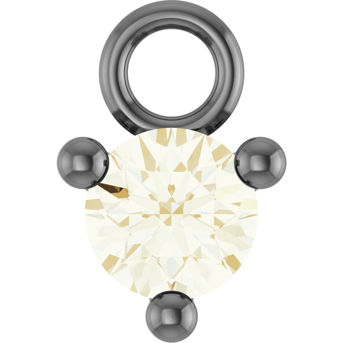 14K Yellow 1/10 CT Lab-Grown Diamond 3-Prong Dangle