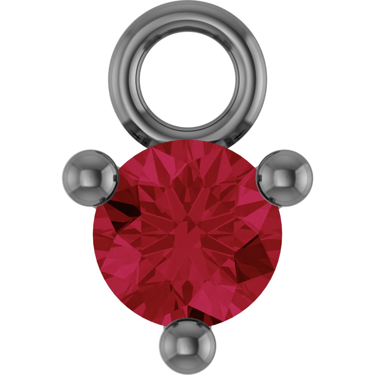Platinum Lab-Grown Ruby Dangle