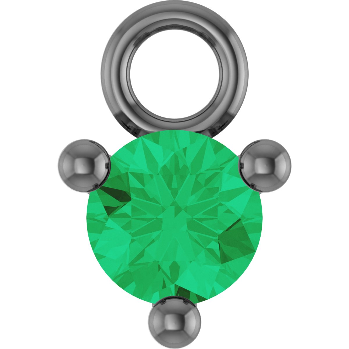 14K Rose Lab-Grown Emerald Dangle