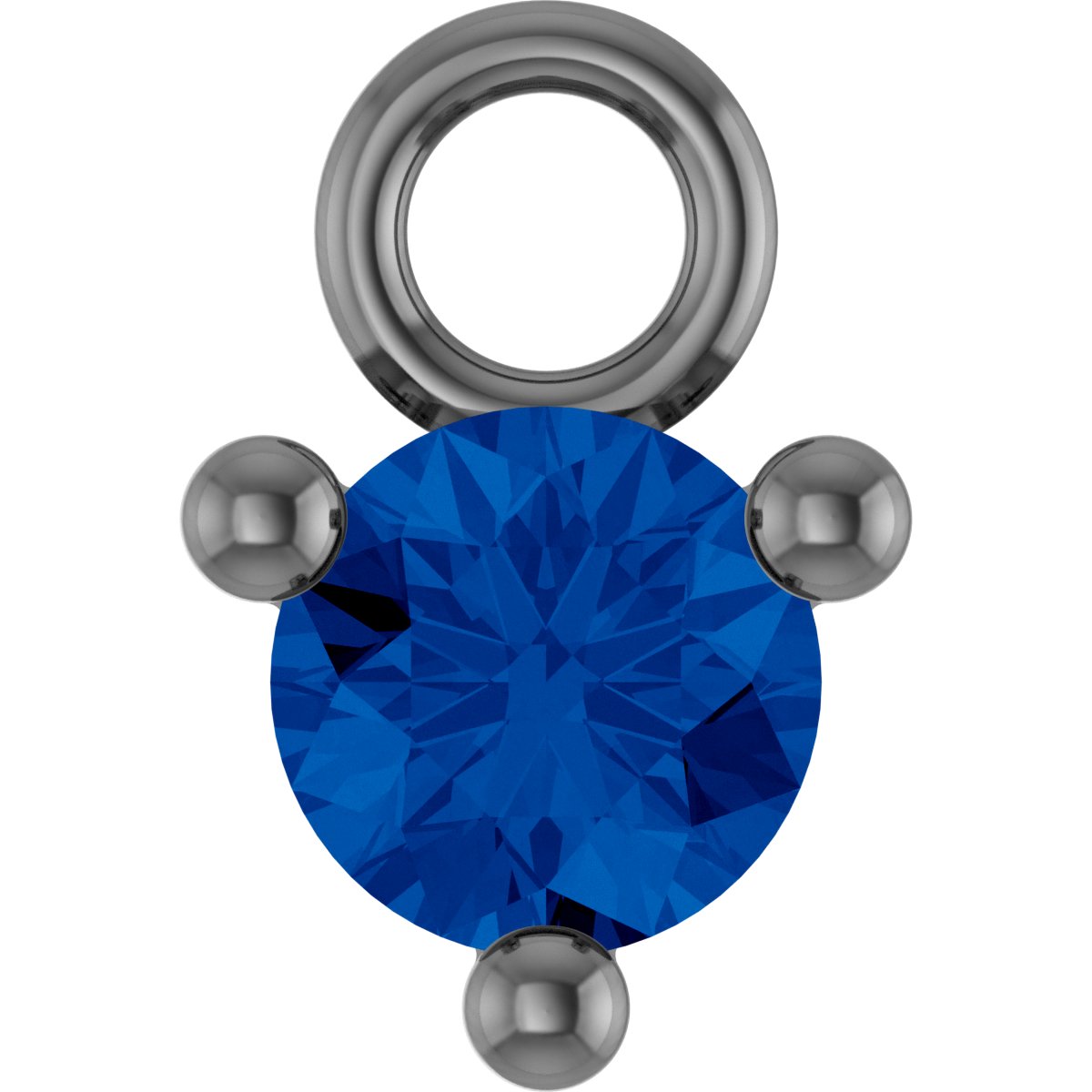 14K Rose Lab-Grown Blue Sapphire Dangle