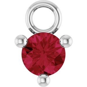 Platinum Lab-Grown Ruby Dangle