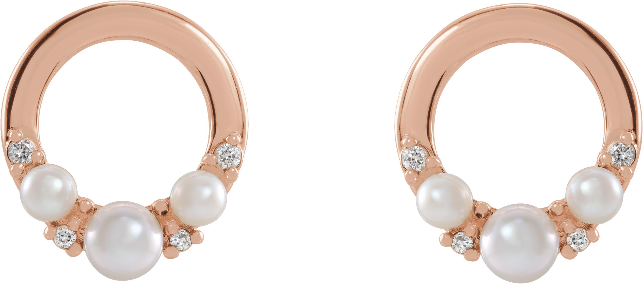 Alternative view of Pearl Circle Earrings