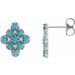 Sterling Silver Natural Turquoise & .03 CTW Natural Diamond Geometric Earrings