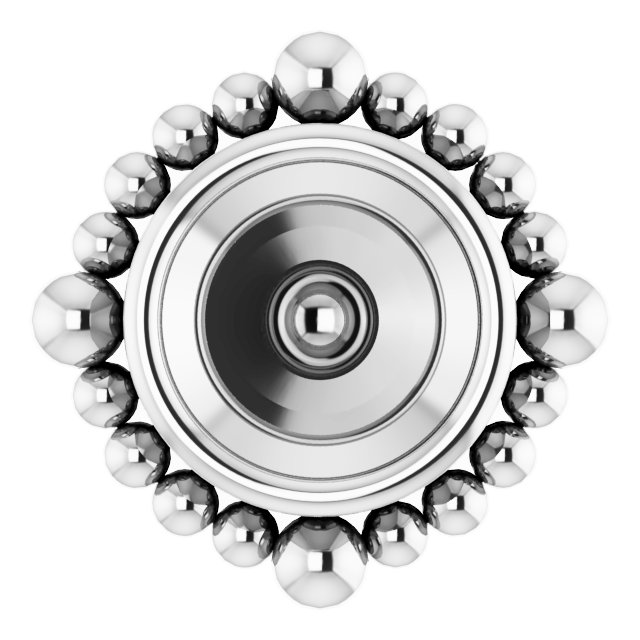Round Bezel-Set Earring Setting