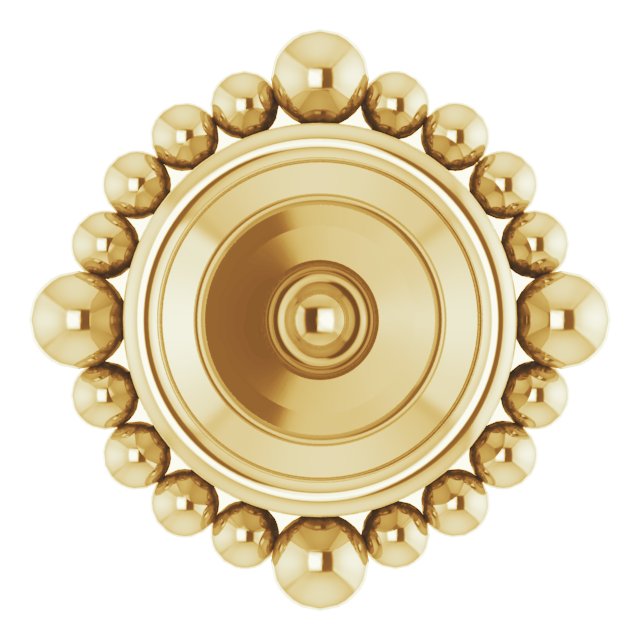 Round Bezel-Set Earring Setting