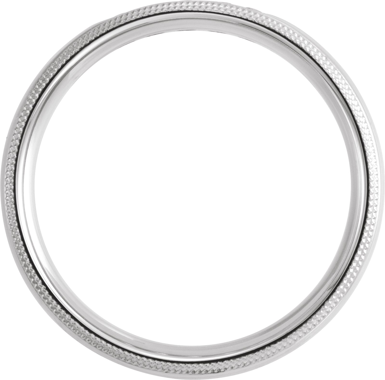Alternative view of 1/5 CTW Natural Diamond Half Round Comfort-Fit Milgrain Band – 14K White Gold