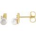 14K Yellow Cultured Akoya Pearl & .03 CTW Diamond Geometric Earrings