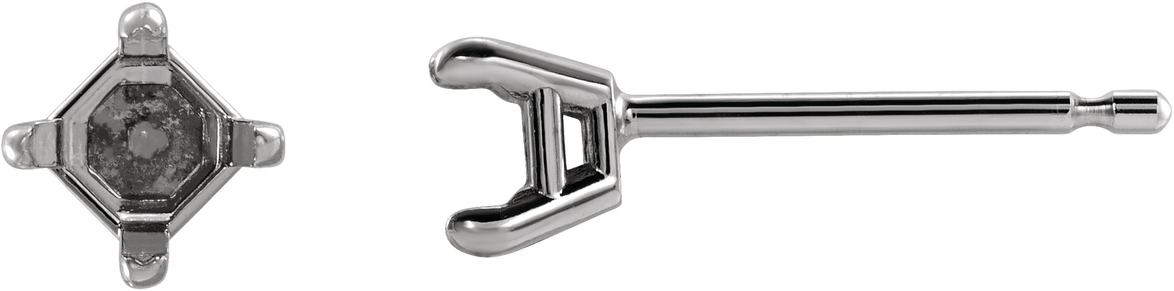 Square 4-Prong Stud Earrings