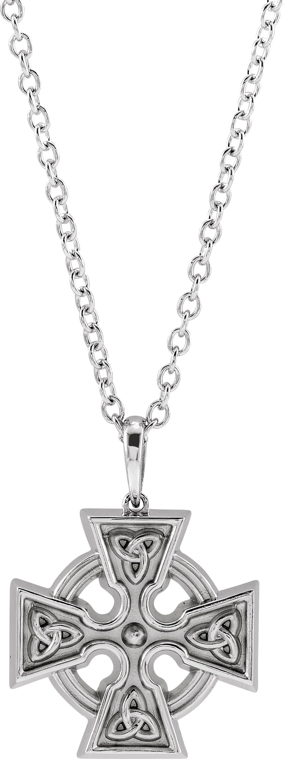 Sterling Silver Celtic Cross 24" Necklace 
