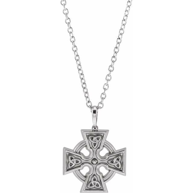 Sterling Silver Celtic Cross 20 Necklace 