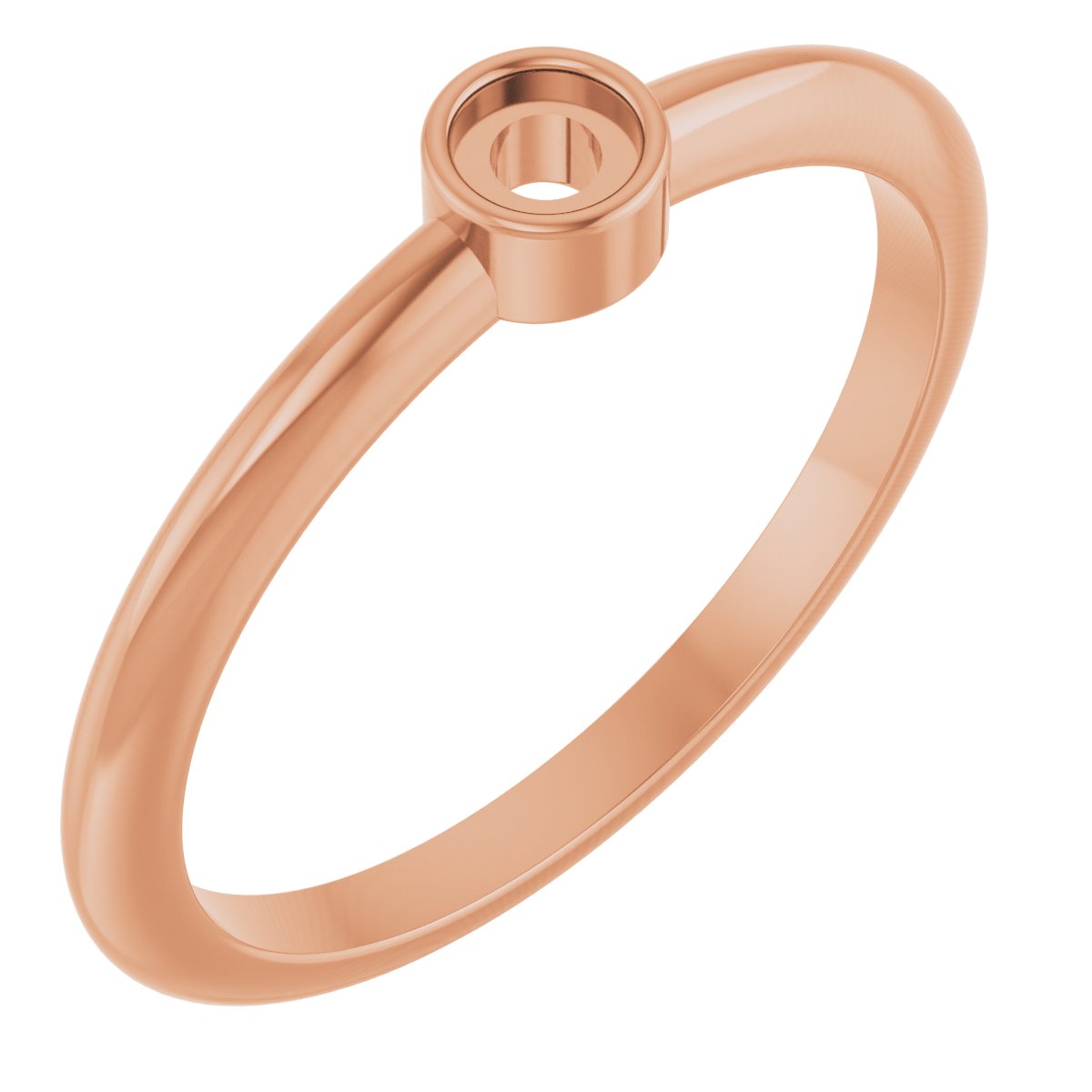 Bezel-Set Stackable Ring