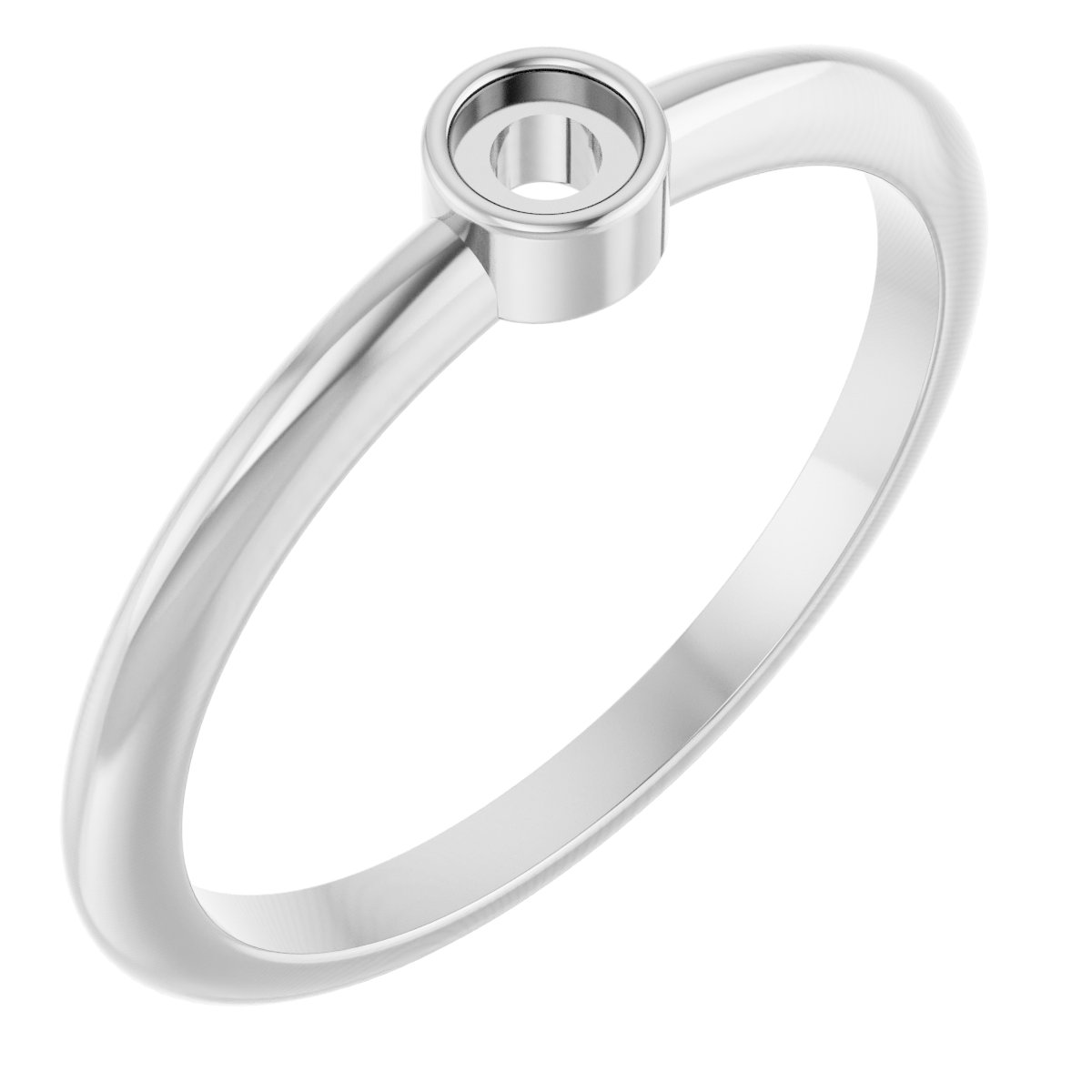 Bezel-Set Stackable Ring