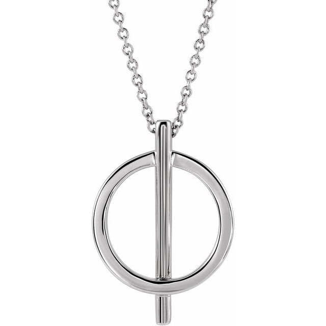 Sterling Silver Negative Space Circle 16-18