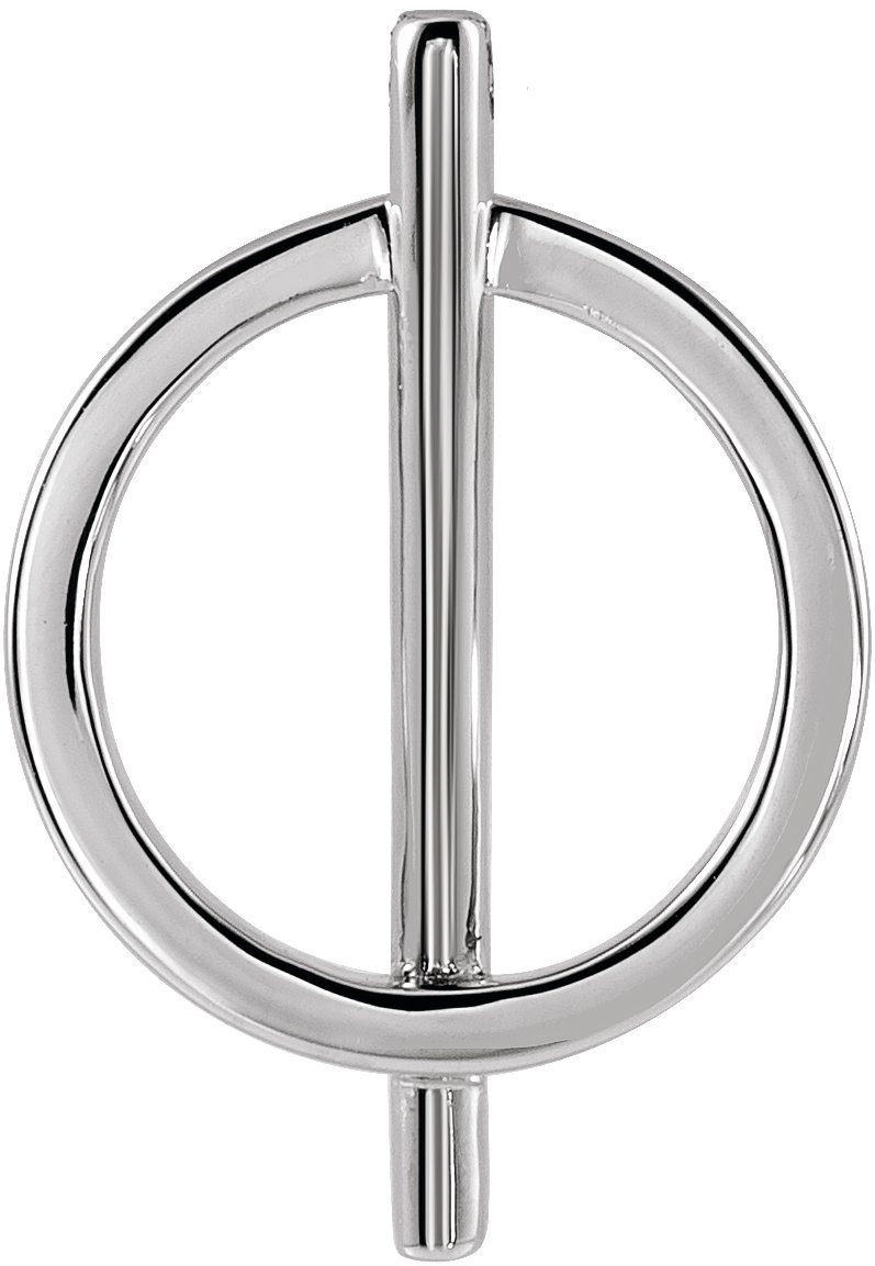 Sterling Silver 20x14 mm Negative Space Circle Pendant