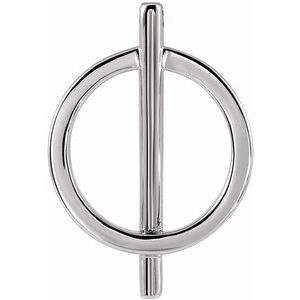 Sterling Silver 20x14 mm Negative Space Circle Pendant