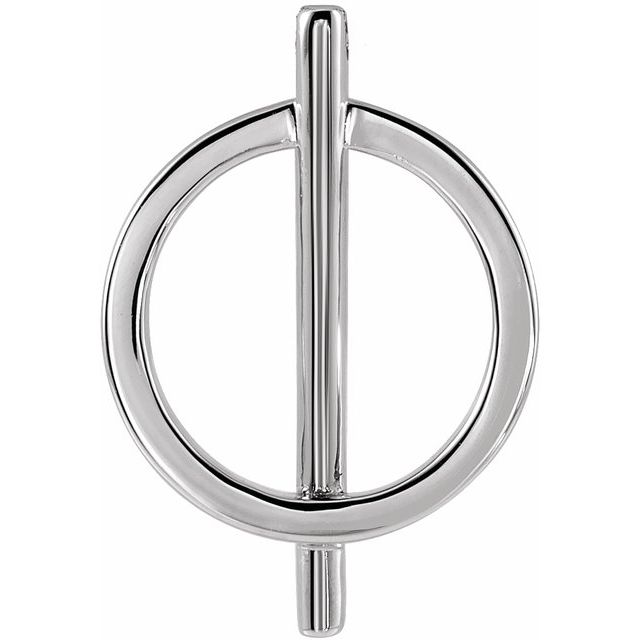 Sterling Silver 20x14 mm Negative Space Circle Pendant