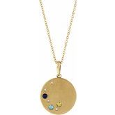 Family Accented Circle Necklace or Pendant 