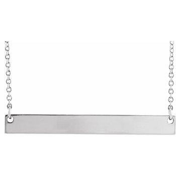 Platinum 34x4 mm Bar 18 inch Necklace Ref. 17482301
