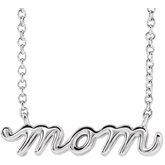 Petite Mom Script Necklace or Center 