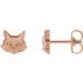 14K Rose Tiny Cat Earrings