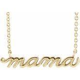 Petite Mama Script Necklace or Center 