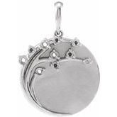 Sterling Silver Engravable Family Tree Pendant Mounting