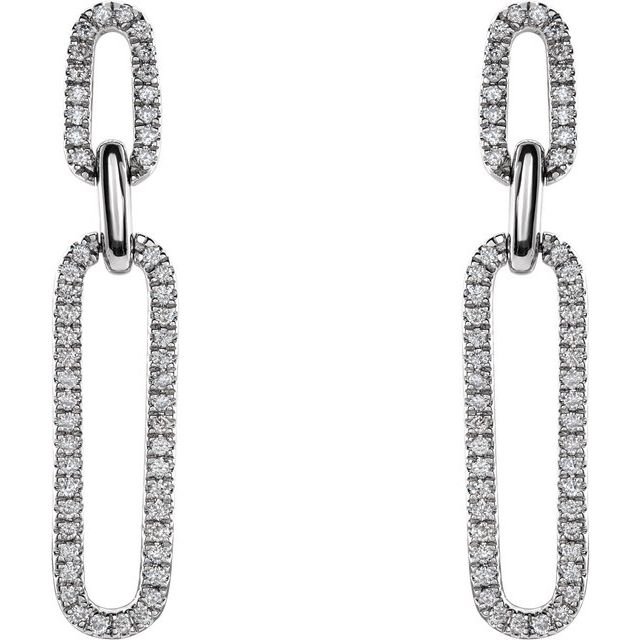 14K White 1/3 CTW Natural Diamond Link Earrings
