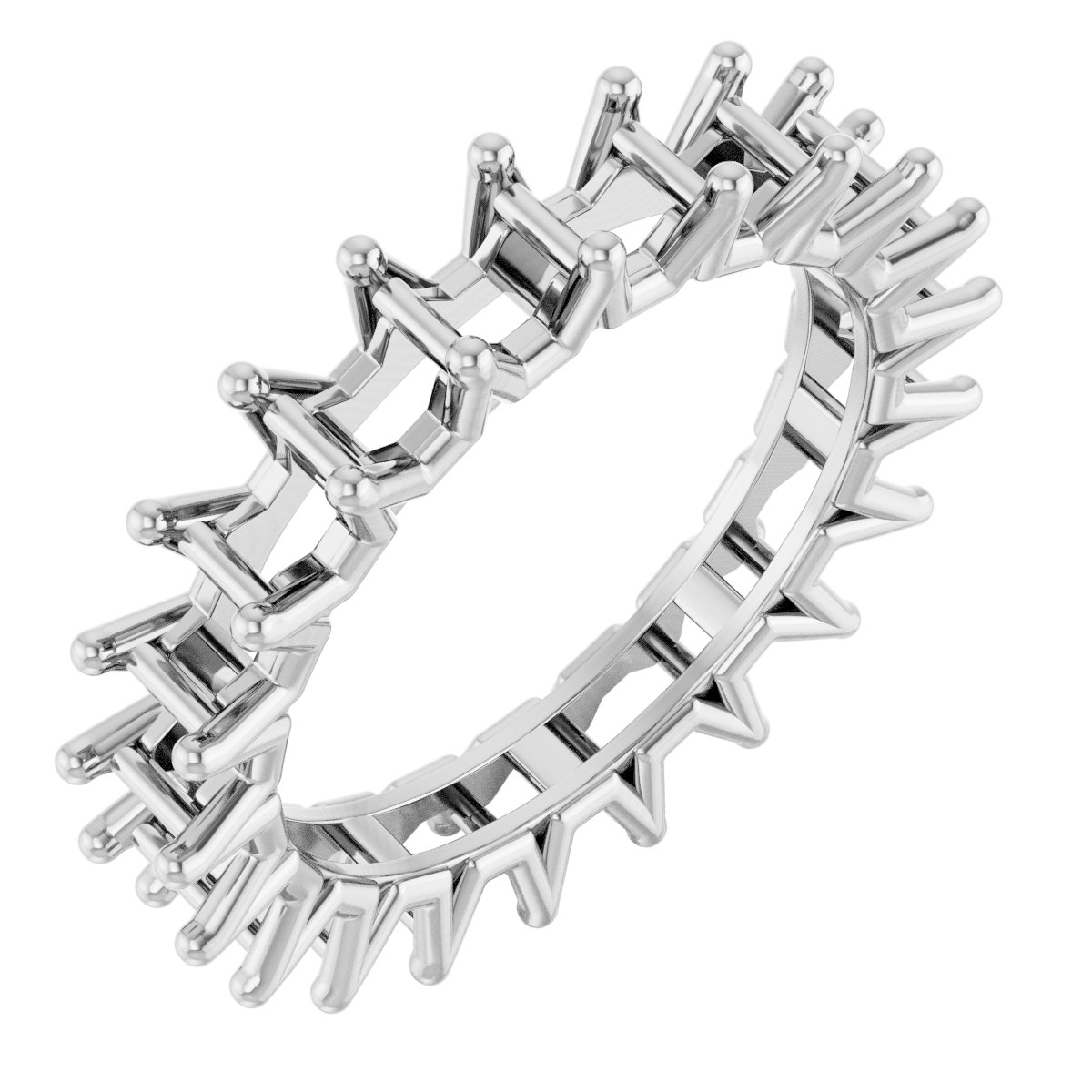 Shared-Prong Eternity Band