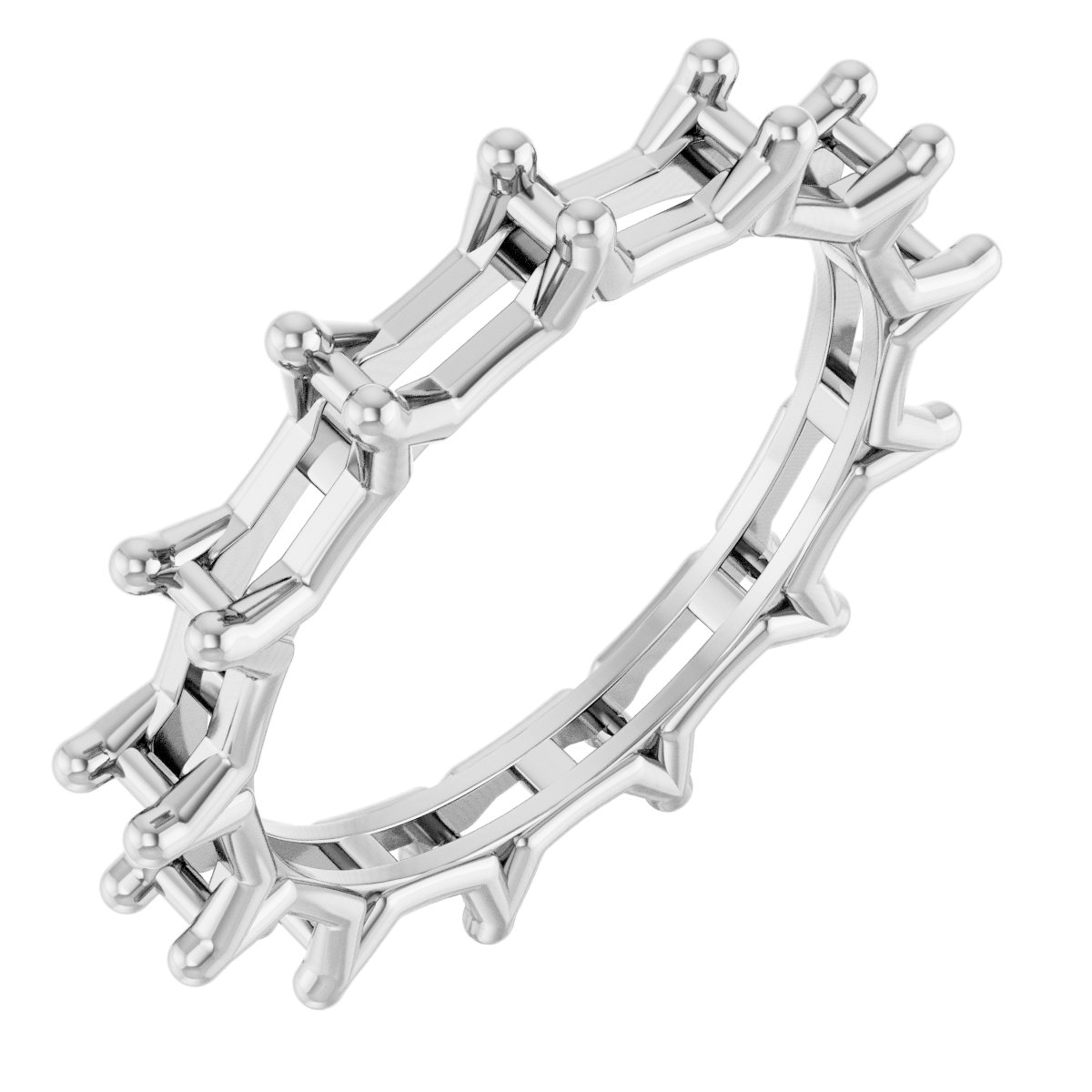 Shared-Prong Eternity Band