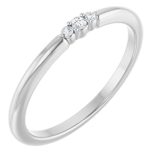 Sterling Silver .03 CTW Diamond Stackable Ring 