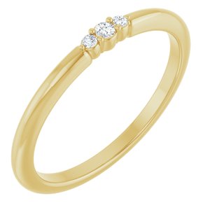 14K Yellow .03 CTW Natural Diamond Stackable Ring 
