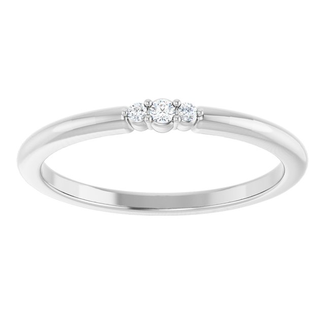 14K White .03 CTW Natural Diamond Stackable Ring 