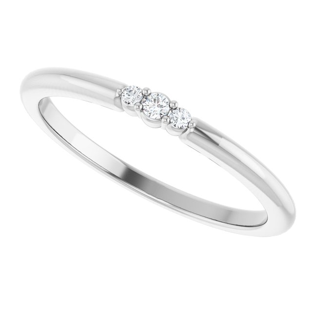 14K White .03 CTW Natural Diamond Stackable Ring 