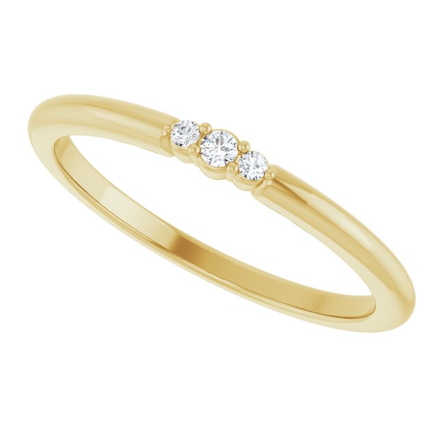 14K Yellow .03 CTW Natural Diamond Stackable Ring 