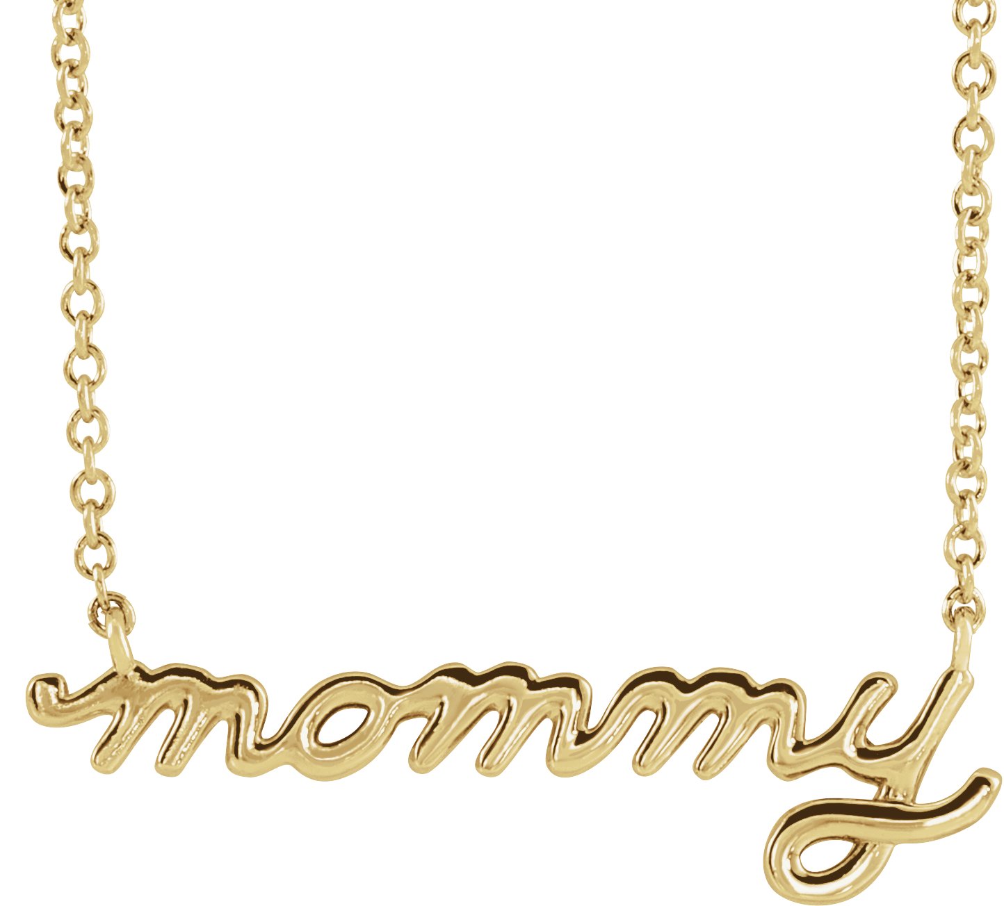 14K Yellow Petite Mommy Script 16" Necklace 