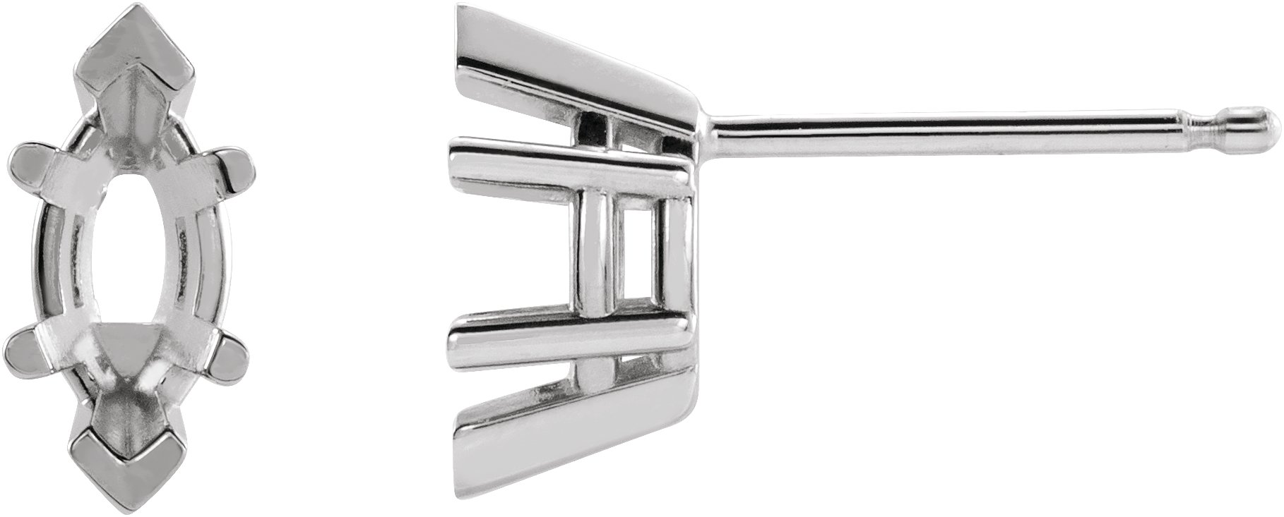 Marquise 6-Prong V-End Stud Earrings