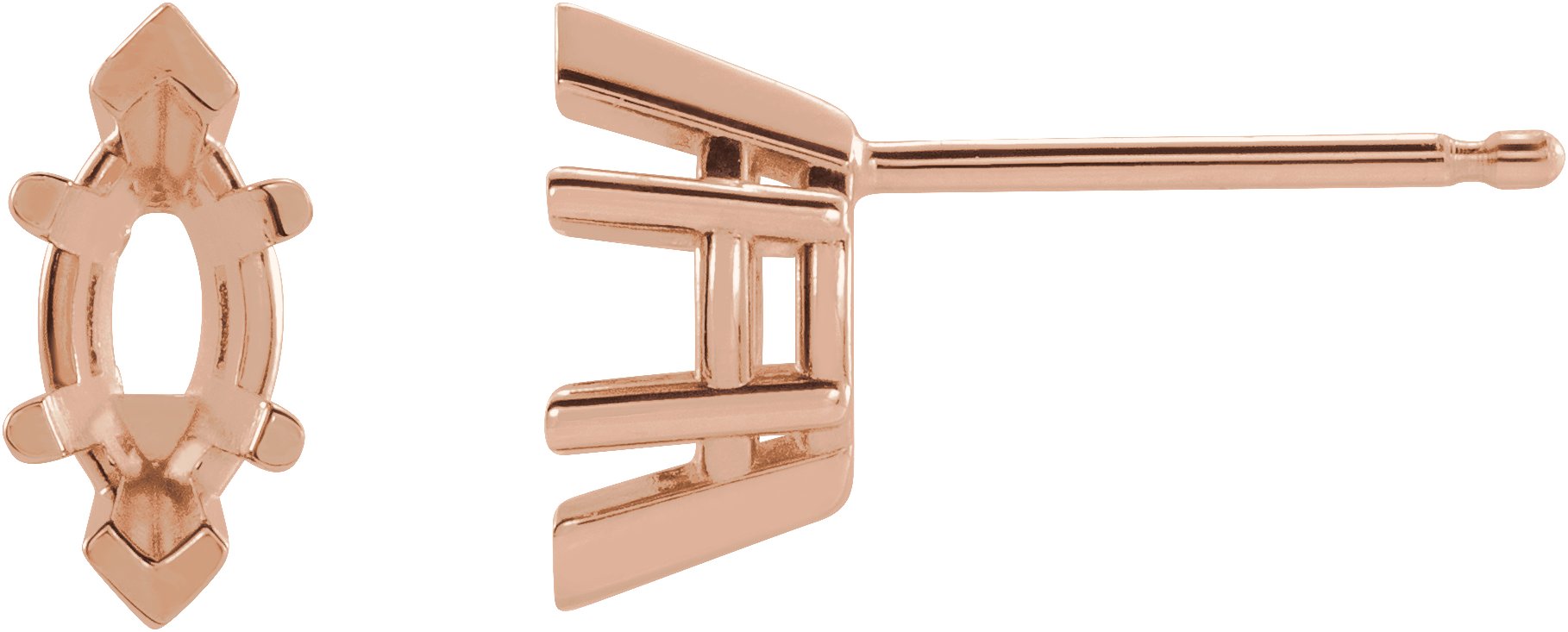 Marquise 6-Prong V-End Stud Earrings