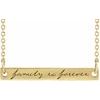 14K Yellow 35x6 mm Engraved Family is Forever Bar 16 inch Necklace Ref. 17541551