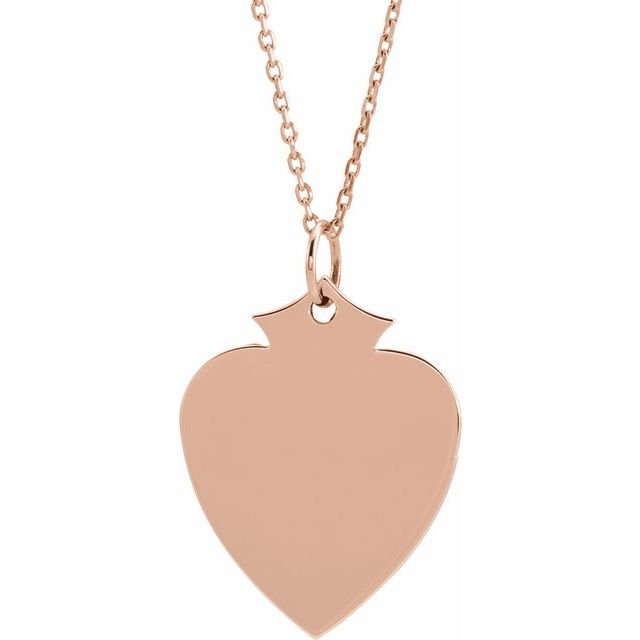 18K Rose Gold-Plated Sterling Silver Engravable Shield 24