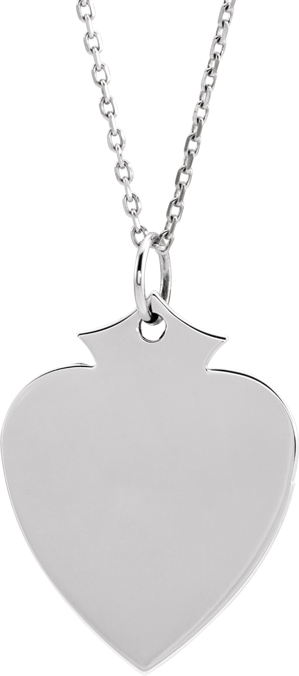 Sterling Silver 21.5x16.5 mm Shield 16-18" Necklace