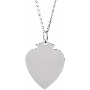 Sterling Silver 21.5x16.5 mm Shield 16-18" Necklace