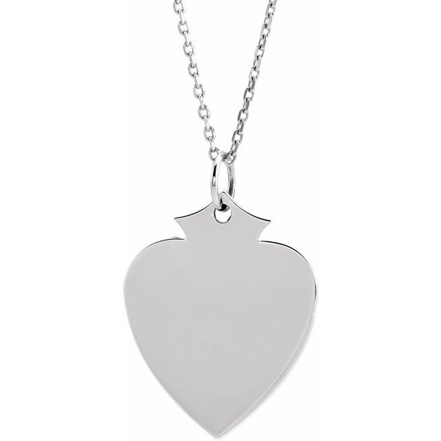 Sterling Silver Engravable Shield 16-18