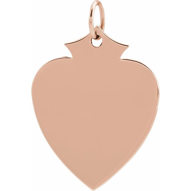 18K Rose Gold-Plated Sterling Silver Engravable Shield Pendant