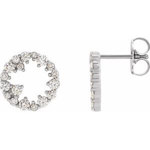 14K White 1/2 CTW Natural Diamond Circle Earrings