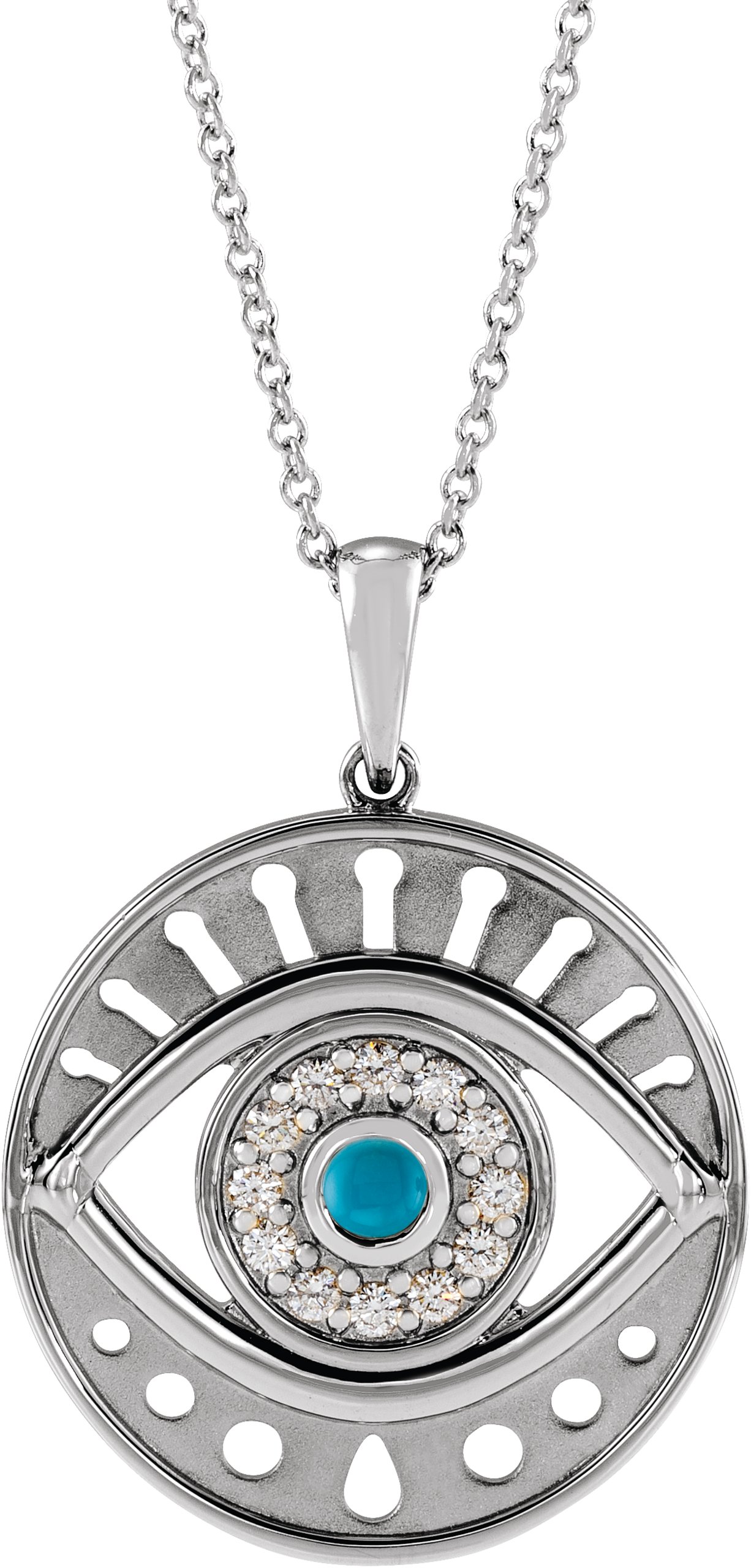 Accented Evil Eye Necklace or Pendant