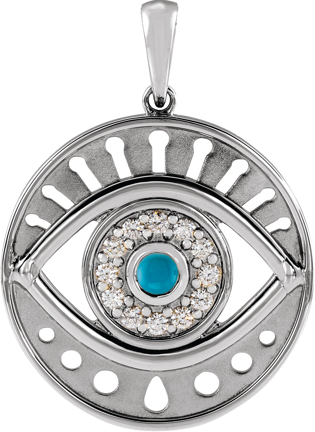 Accented Evil Eye Necklace or Pendant