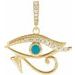 14K Yellow Natural Turquoise & .08 CTW Natural Diamond Eye of Horus Pendant