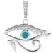 Platinum Natural Turquoise & .08 CTW Natural Diamond Eye of Horus Pendant